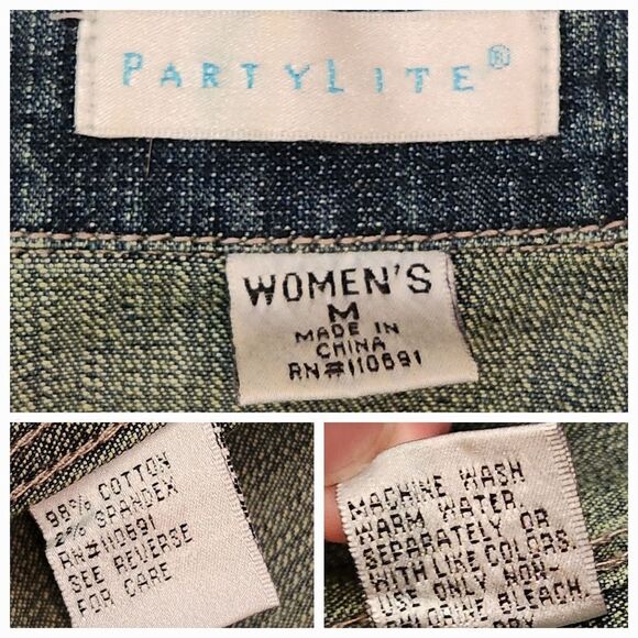 🩵NWOT PartyLite Blue Denim Buttoned Jacket Medium - Picture 12 of 12